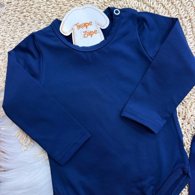 Conj. Body Manga Longa e Calça em Malha Térmica com Proteção UV50+- Marinho